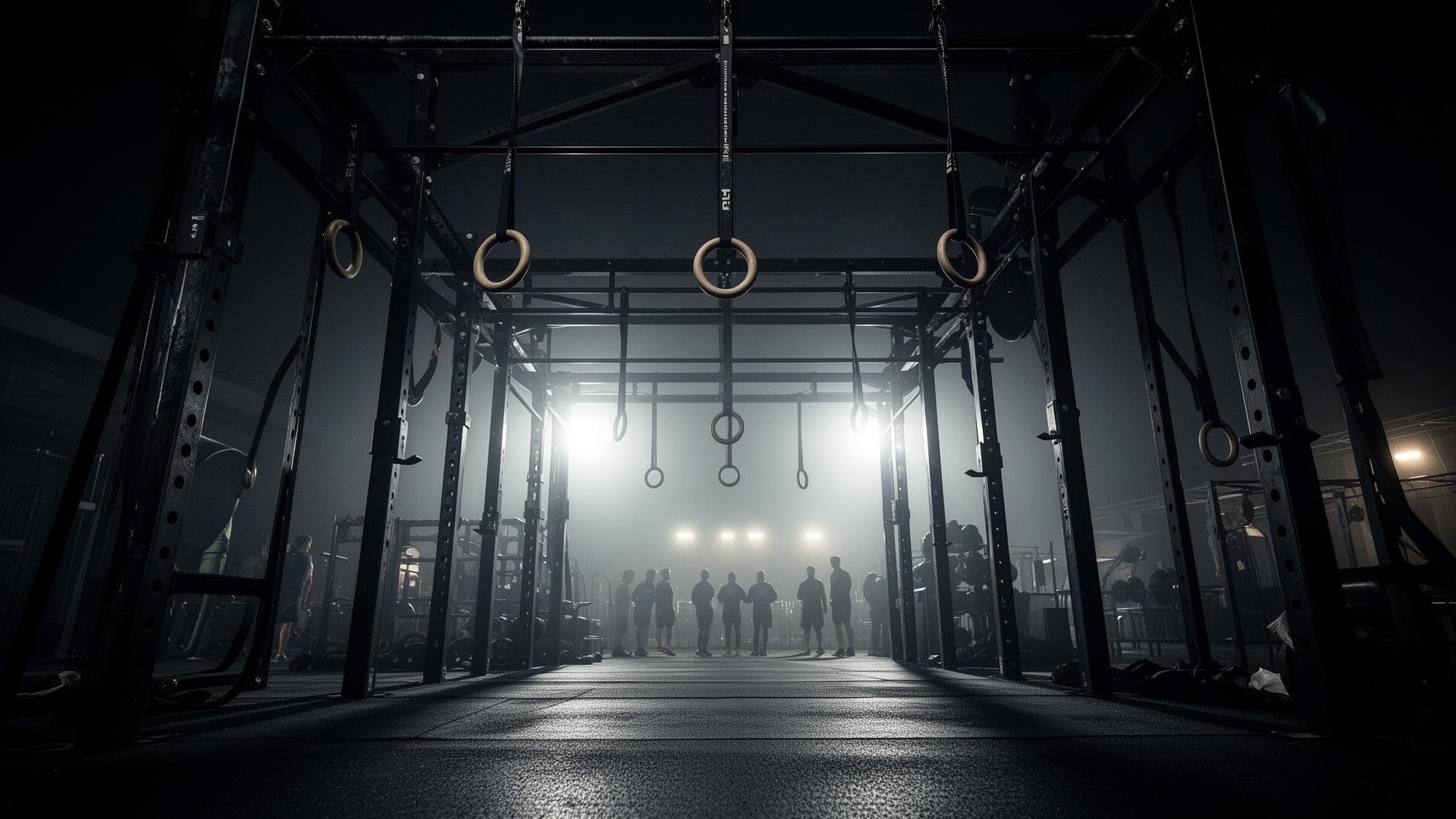 Industrial competition rig at night